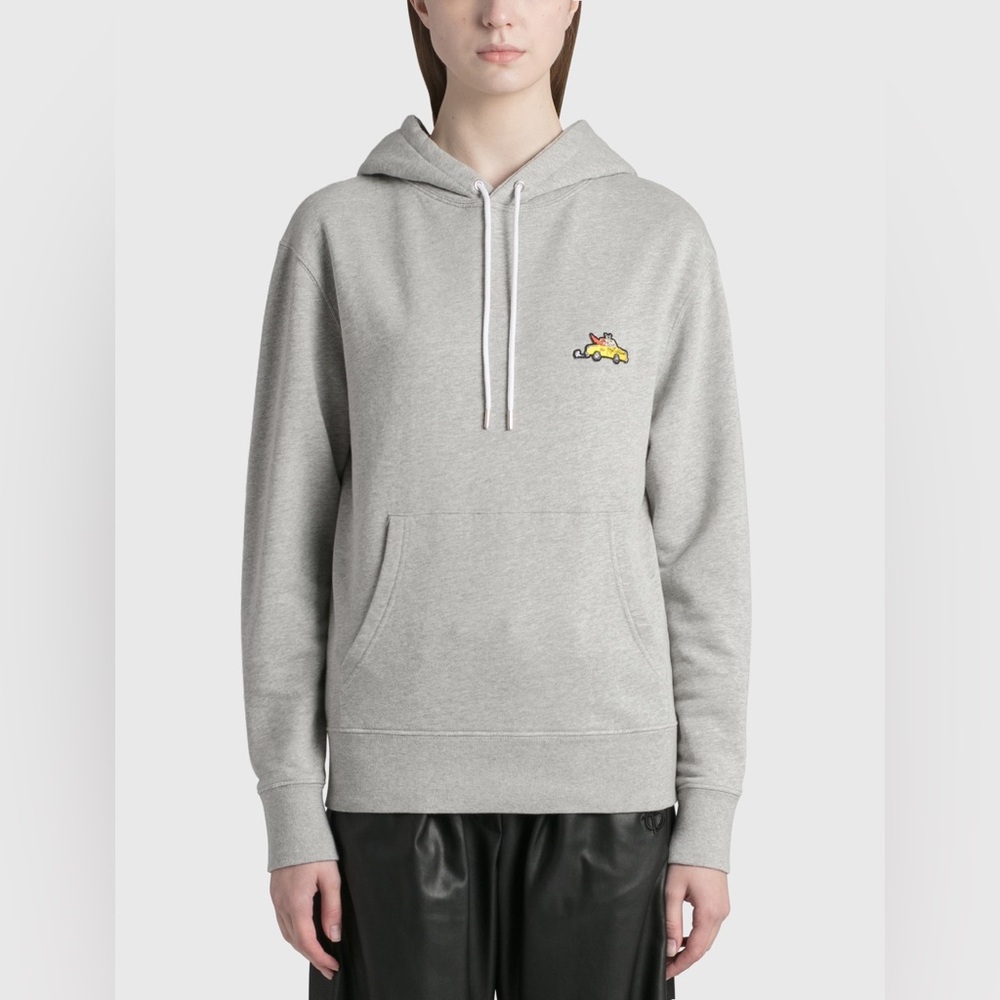 MAISON KITSUNÉ Gray Olympia Le-Tan Edition Taxi Fox Hoodie NWOT
